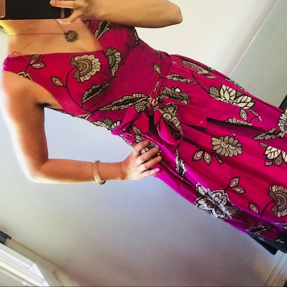 Donna Morgan Floral Fuchsia Summer Dress